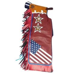 Jerry Beagley Braiding Co. Small Youth Chap W/Flag -Equestrian Supplies Sale 1002MF 31