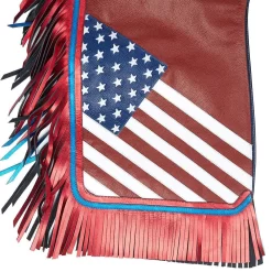 Jerry Beagley Braiding Co. Medium Youth Chap W/Flag -Equestrian Supplies Sale 1002MF 4