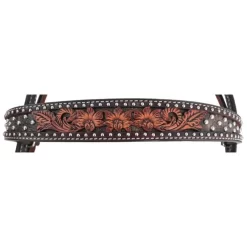 Circle Y Saddlery Dark Flash Arizona Flower Browband Headstall -Equestrian Supplies Sale 1008 12 SC 2