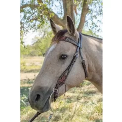 Circle Y Saddlery Dark Flash Arizona Flower Browband Headstall -Equestrian Supplies Sale 1008 12 SC 3