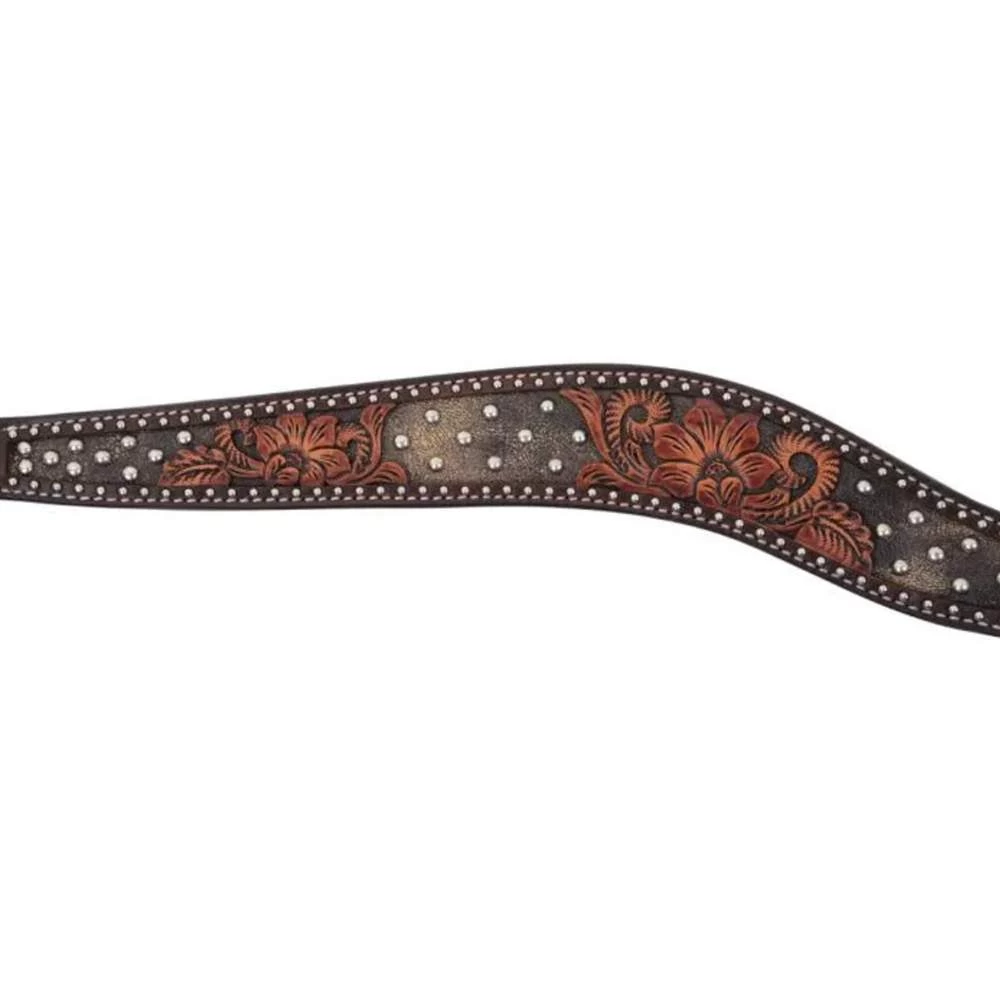 Circle Y Saddlery Dark Flash Arizona Flower Breast Collar 2 Circle Y Saddlery Dark Flash Arizona Flower Breast Collar - Image 2