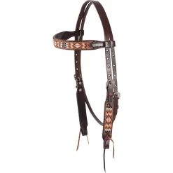 Cashel Tan/Orange Beaded Browband Headstall