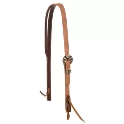 Cowperson Roughout Slit Ear Headstall With Antique Bar Buckle