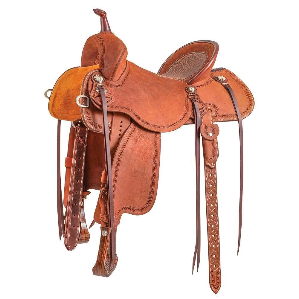 Martin Saddlery Martin Stingray Chestnut Roughout With San Carlos Border 1 Martin Saddlery Martin Stingray Chestnut Roughout With San Carlos Border