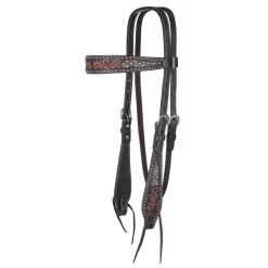 Circle Y Saddlery Dark Flash Arizona Flower Browband Headstall