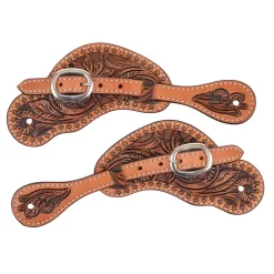Circle Y Saddlery Texas Flower Youth Spur Straps