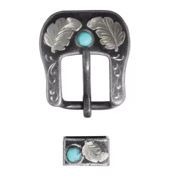 Professional's Choice 3/4in Turquoise Feather Buckle And Keeper