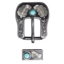 Professionals Choice 5/8in Turquoise Feather Buckle And Keeper