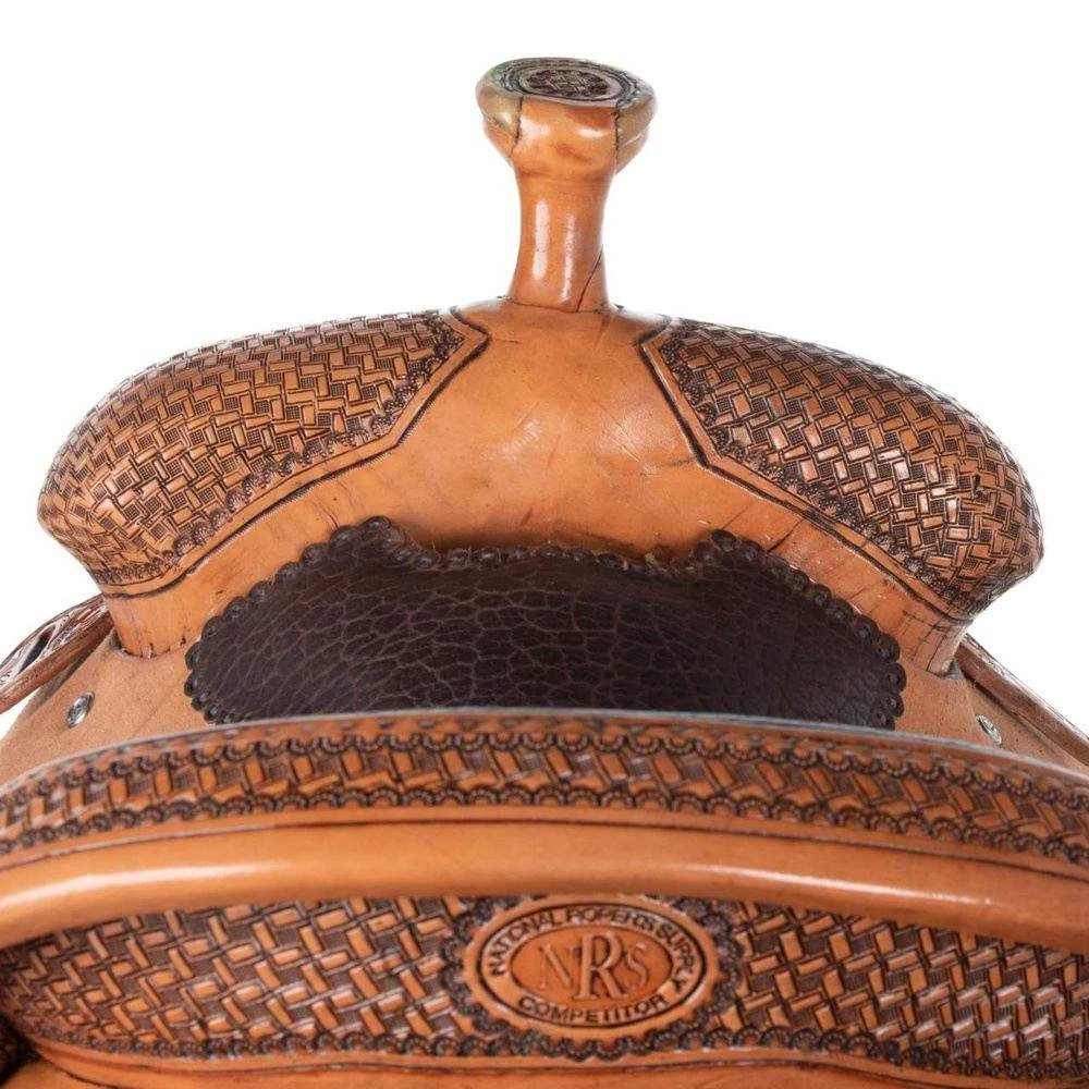 Nrs Competitors NRS 1/2 Breed Antique Windmill With Choc Bulhide Seat Team Roping Saddle 4 Nrs Competitors NRS 1/2 Breed Antique Windmill With Choc Bulhide Seat Team Roping Saddle - Image 4