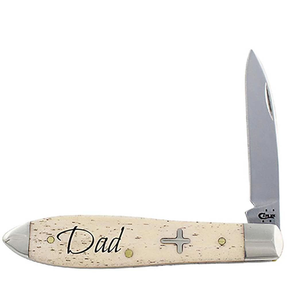 CASE XX Natural Bone Dad Cross Shield Tear Drop Knife CA672206 1 CASE XX Natural Bone Dad Cross Shield Tear Drop Knife CA672206