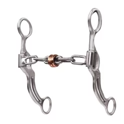 Professionals Choice Swept Back Double Bar Chain W/Copper Rollers 7in Cheek Bit