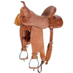 Tomahawk 1/2 Breed Rose Floral Barrel Saddle