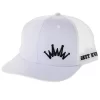 Best Ever Pads Saddle Black Embroidered Crown White Mesh Back Trucker Cap