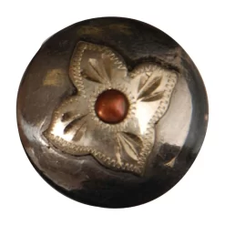 Cowpuncher 1in Floral Engraved Concho