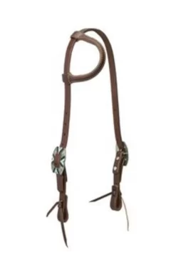 Weaver Leather Single Ear Headstall W/Southwest Rope Edge Buckle