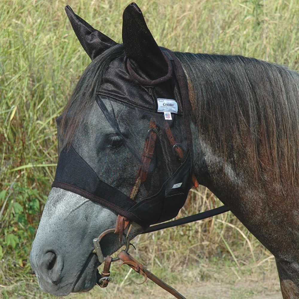 Cashel Company Quiet Ride Black Horse Fly Mask With Ears 1 Cashel Company Quiet Ride Black Horse Fly Mask With Ears