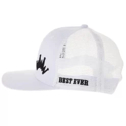 Best Ever Pads Saddle Black Embroidered Crown White Mesh Back Trucker Cap 7 Best Ever Pads Saddle Black Embroidered Crown White Mesh Back Trucker Cap -Equestrian Supplies Sale BE WHTBLK 03