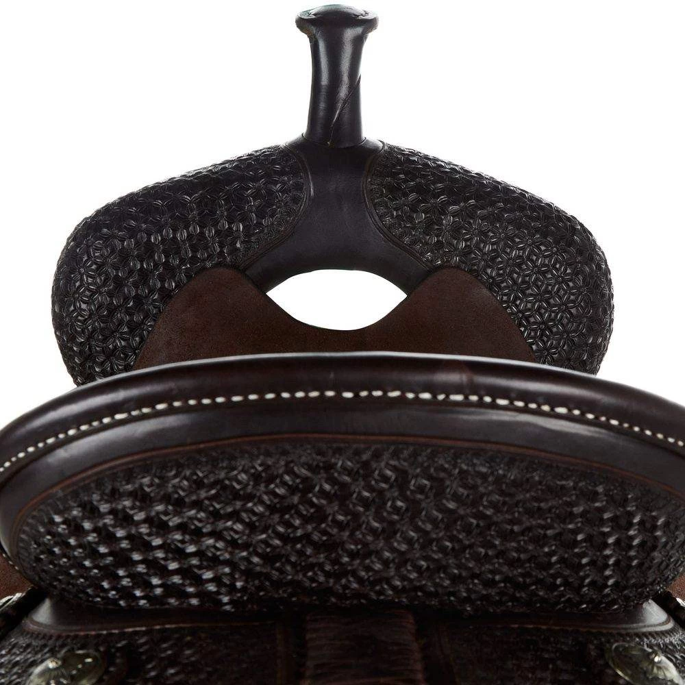 Martin Saddlery Chocolate Crown C 1/2 Breed Barrel Saddle 3 Martin Saddlery Chocolate Crown C 1/2 Breed Barrel Saddle - Image 3