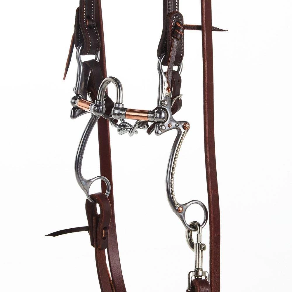 Nrs Tack Horse Bridle Set With Correctional Port 7 Shank Bit 2 Nrs Tack Horse Bridle Set With Correctional Port 7 Shank Bit - Image 2