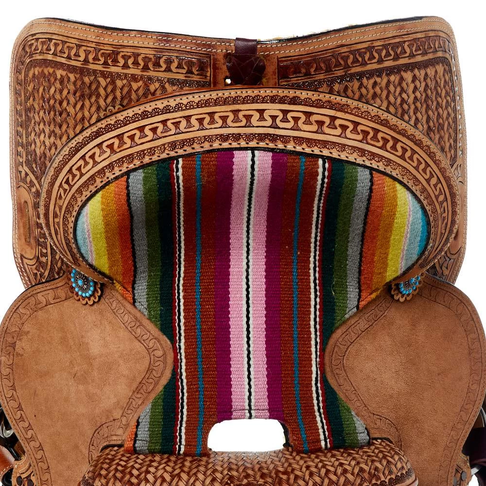Tough 1 10in. Woven Serape Seat Barrel Saddle 4 Tough 1 10in. Woven Serape Seat Barrel Saddle - Image 4