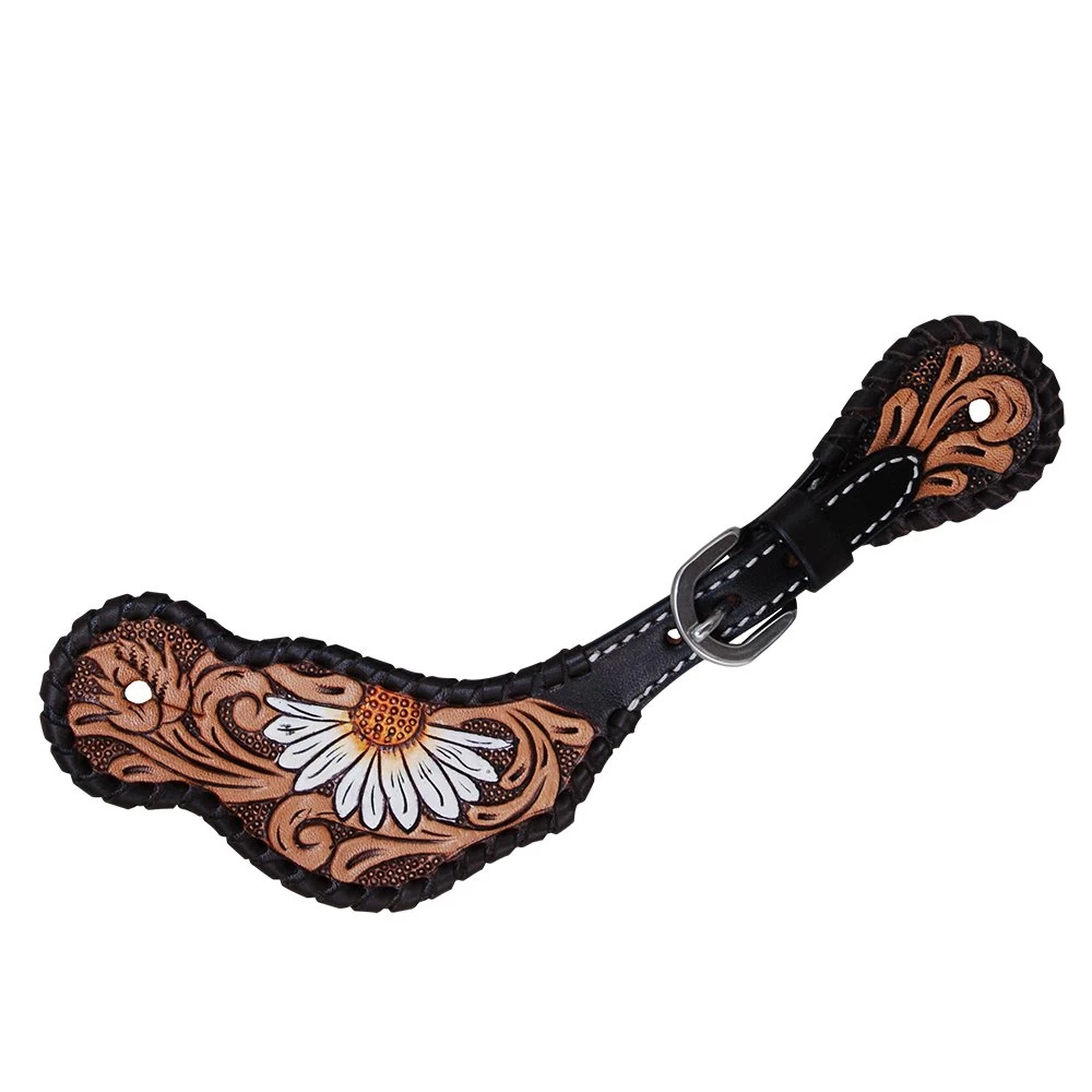 Rafter T Ranch Company Ladies Painted Daisy Spur Straps 2 Rafter T Ranch Company Ladies Painted Daisy Spur Straps - Image 2